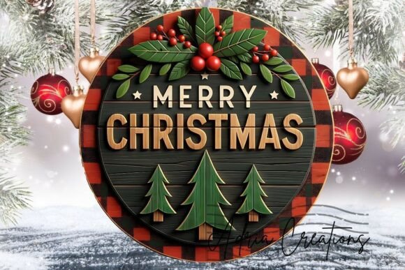 3D Rustic Christmas Ornament Clipart Png in Crafts