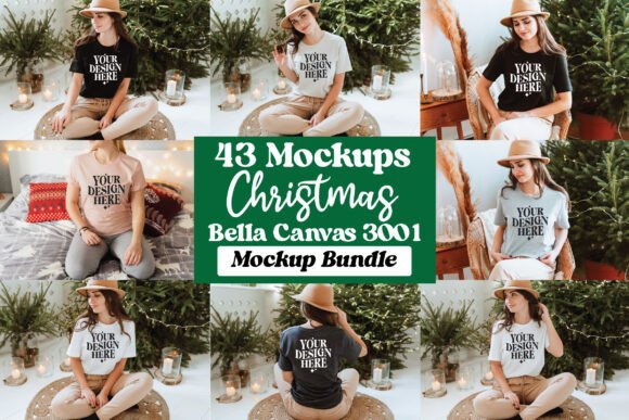 Bella Canvas Christmas Mockup Bundle for Product Mockups