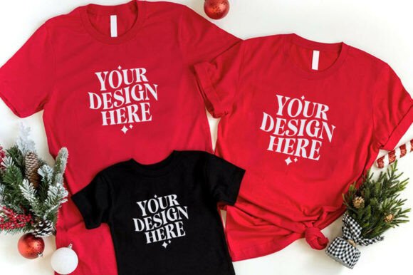 Christmas Bella Canvas 3001 Family Mock: A Designer’s Take on Seasonal Product Mockups