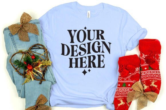 Christmas Bella Canvas 3001 Mockup Baby for Product Mockups