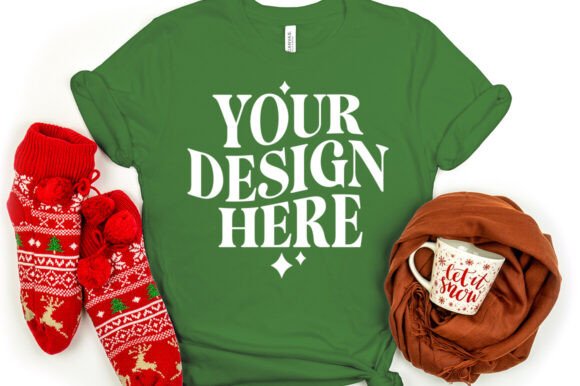 Christmas Bella Canvas 3001 Mockup Leaf Elevates Product Mockups