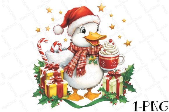 Christmas Goose with Cocoa Gifts PNG Review: T-Shirt Designs & Digital Assets