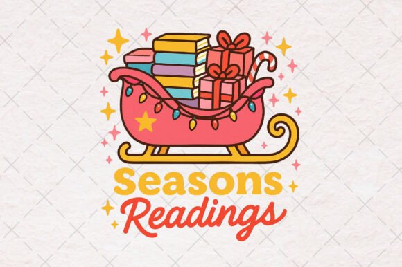 Christmas Holiday Bookish Png for T-Shirt Designs and Blog Graphics