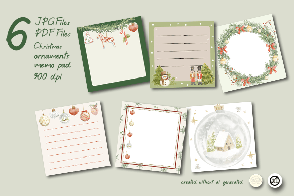 Christmas Ornaments Memo Pad Review: A Print Templates Asset for Seasonal Branding