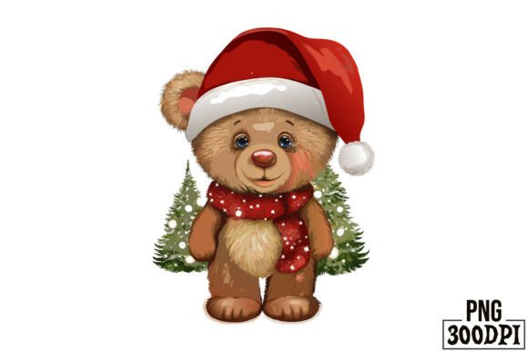 Cute Bear with Christmas Clipart 14 for Crafts and Blog Graphics