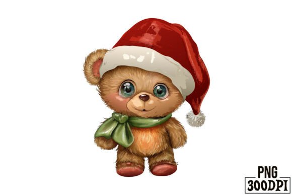 Cute Bear with Christmas Clipart 8: A Versatile Graphic Design Asset for Crafts and Seasonal Branding