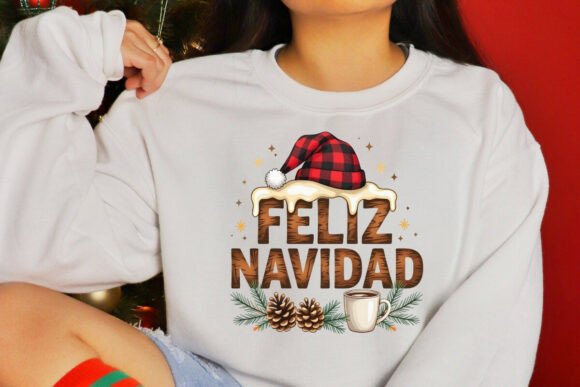 Feliz Navidad Cozy Cabin Christmas PNG for T-Shirts and Digital Crafts