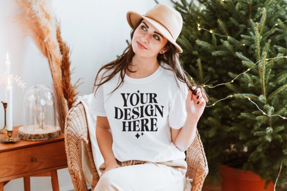 Gildan 64000 Christmas T-Shirt Mockup for Product Mockups