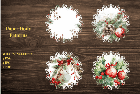 Holly Berry Christmas Doily Set: A Crafts Asset Review for Digital Sellers