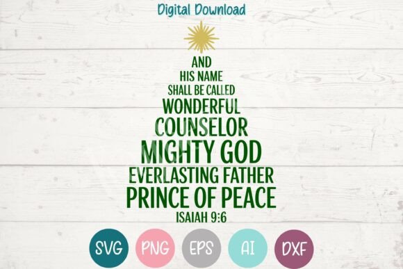 Isaiah 9 6 Christmas Tree SVG PNG: A Designer’s Review for T-Shirt Designs
