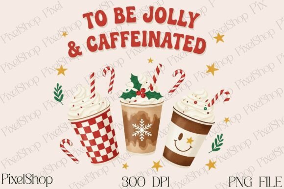 Jolly Caffeinated Coffee Christmas PNG & T-Shirt Designs Review