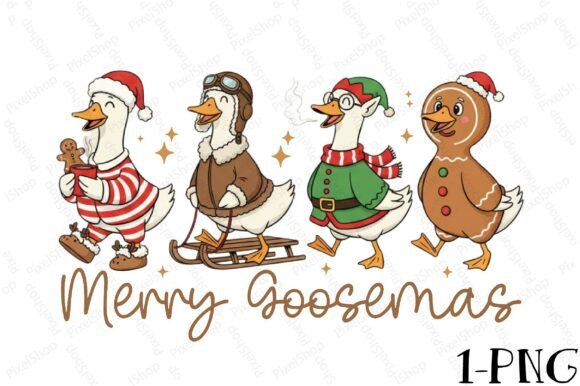 Merry Goosmas PNG-Christmas Goose PNG: T-Shirt Designs