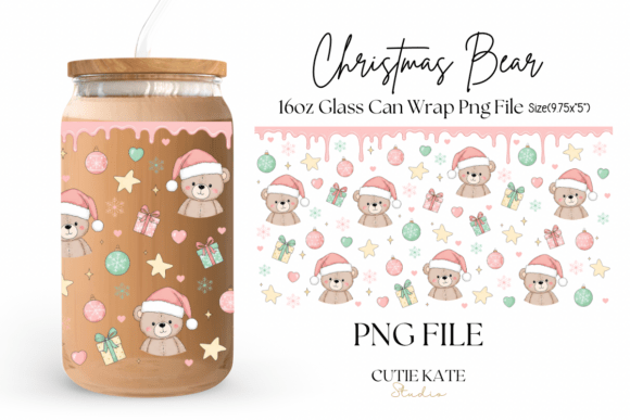 Retro Christmas Bear Glass Can Wrap Png: A Crafter’s Review for Seasonal Crafts