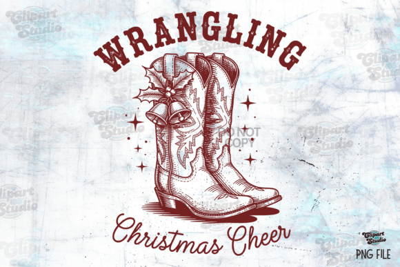Western Christmas PNG, Christmas PNG for T-Shirt Designs and Branding